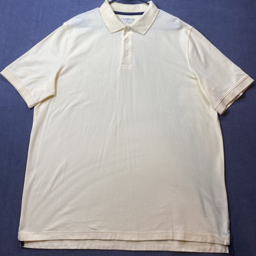 Croft & Barrow Mens XL Tall Performance Polo Shirt 100% Cotton Yellow
